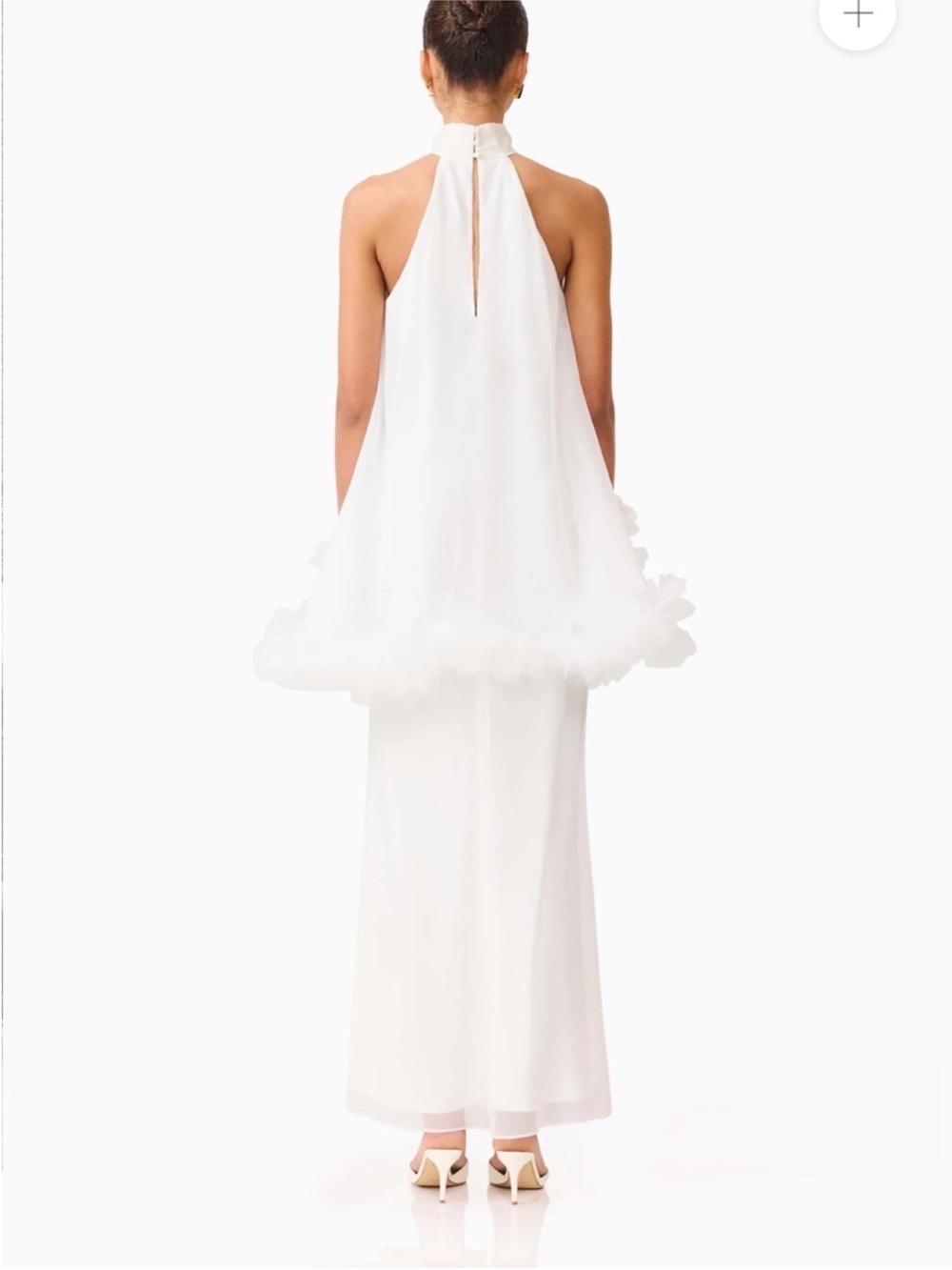 ELLIATT Poppy Cape Gown Tiered Dress in White - Picture 3 of 6